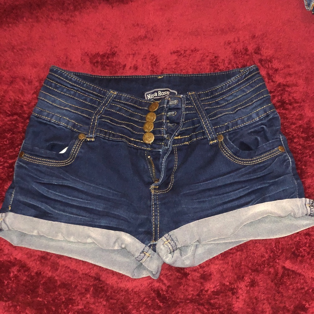 High rise jean shorts